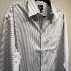 Jos. A. Bank Men's white Pinstripe Dress Shirt